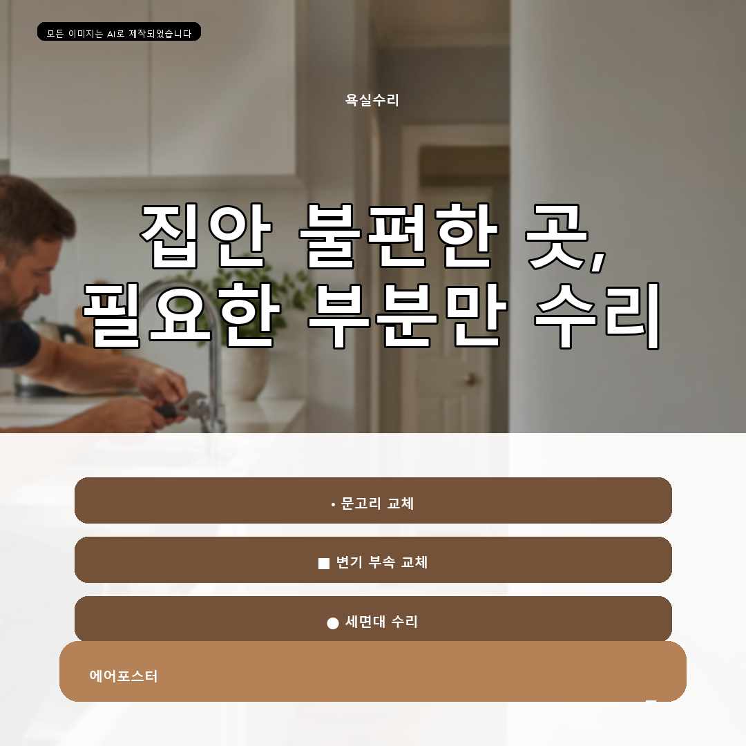 과천시 집수리교체 경기도 과천시 주암동 수도꼭지교체, 작업 전에 살펴볼 점검 항목
