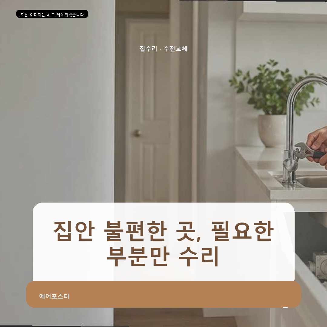 안산시 집수리 경기도 안산시 화정동 주방수전설치, 증상별로 확인할 점검 항목