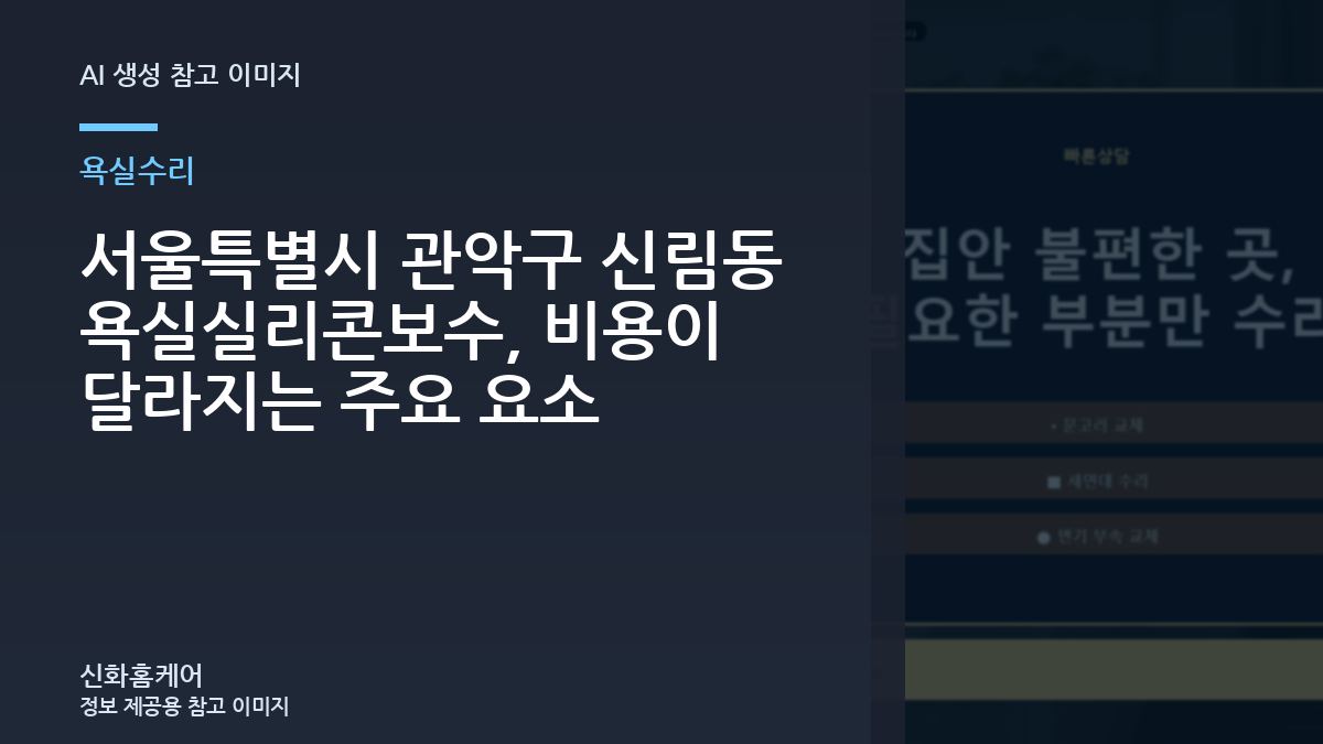 서울특별시 관악구 신림동 욕실실리콘보수, 비용이 달라지는 주요 요소