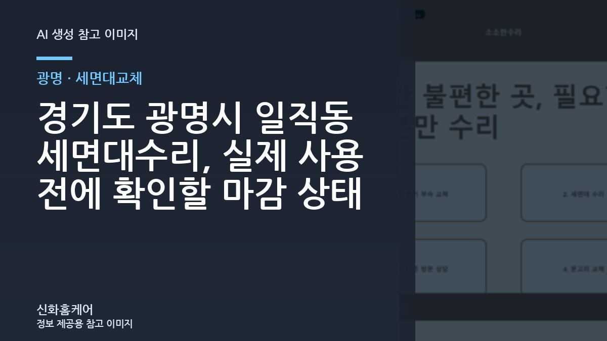 경기도 광명시 일직동 세면대수리, 실제 사용 전에 확인할 마감 상태