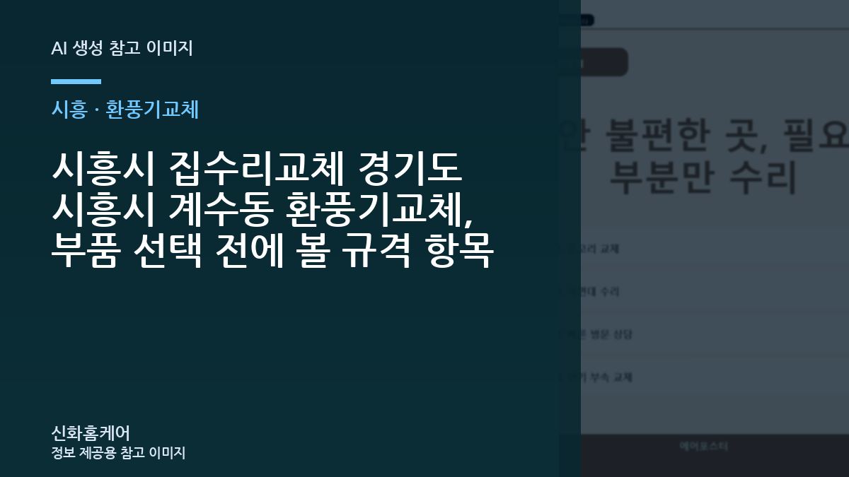 시흥시 집수리교체 경기도 시흥시 계수동 환풍기교체, 부품 선택 전에 볼 규격 항목