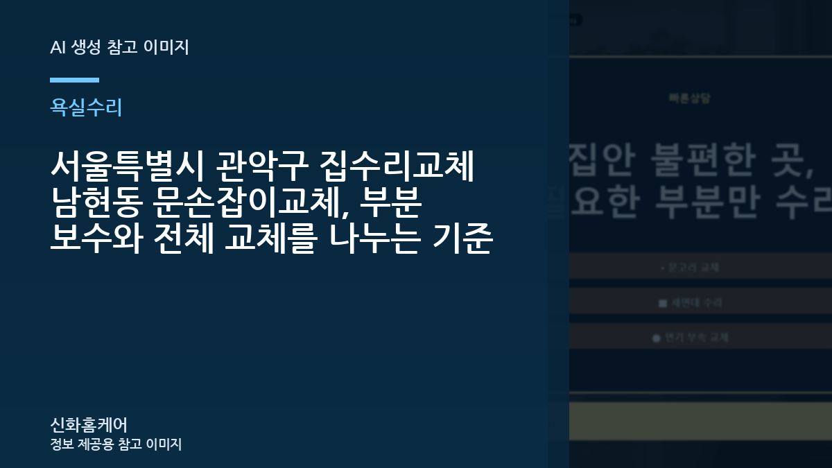 서울특별시 관악구 집수리교체 남현동 문손잡이교체, 부분 보수와 전체 교체를 나누는 기준