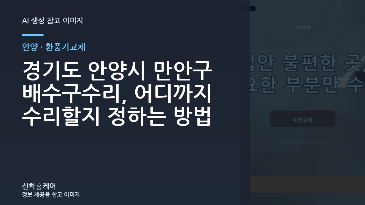 경기도 안양시 만안구 배수구수리, 어디까지 수리할지 정하는 방법