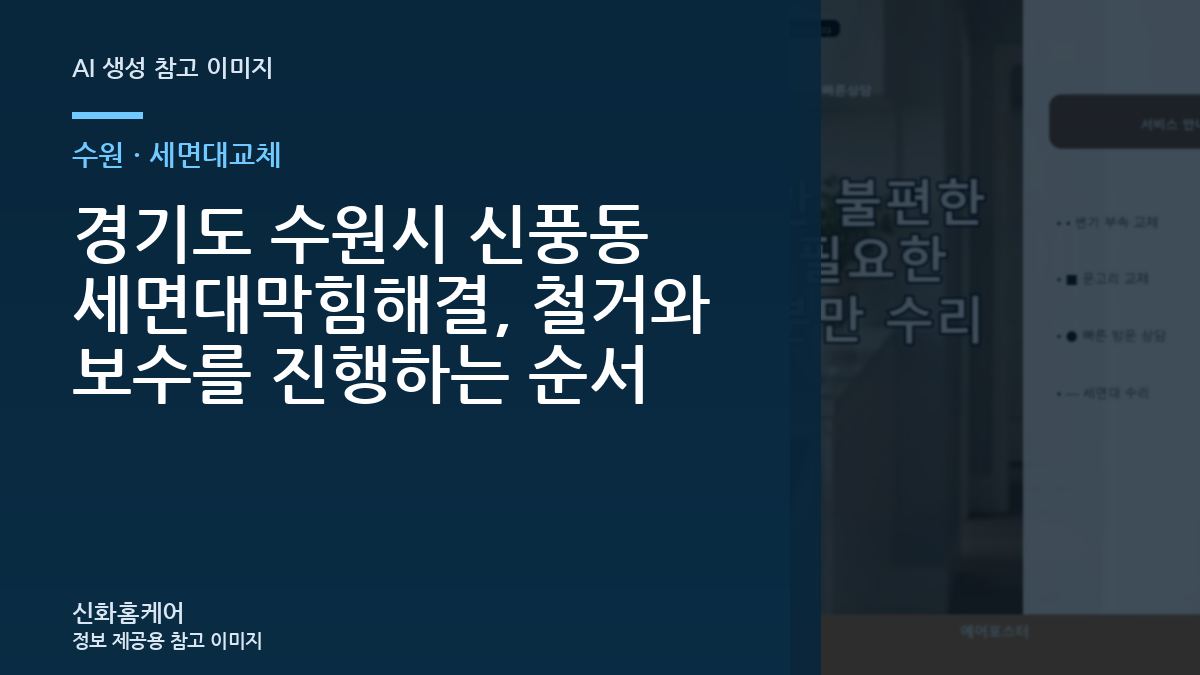 경기도 수원시 신풍동 세면대막힘해결, 철거와 보수를 진행하는 순서