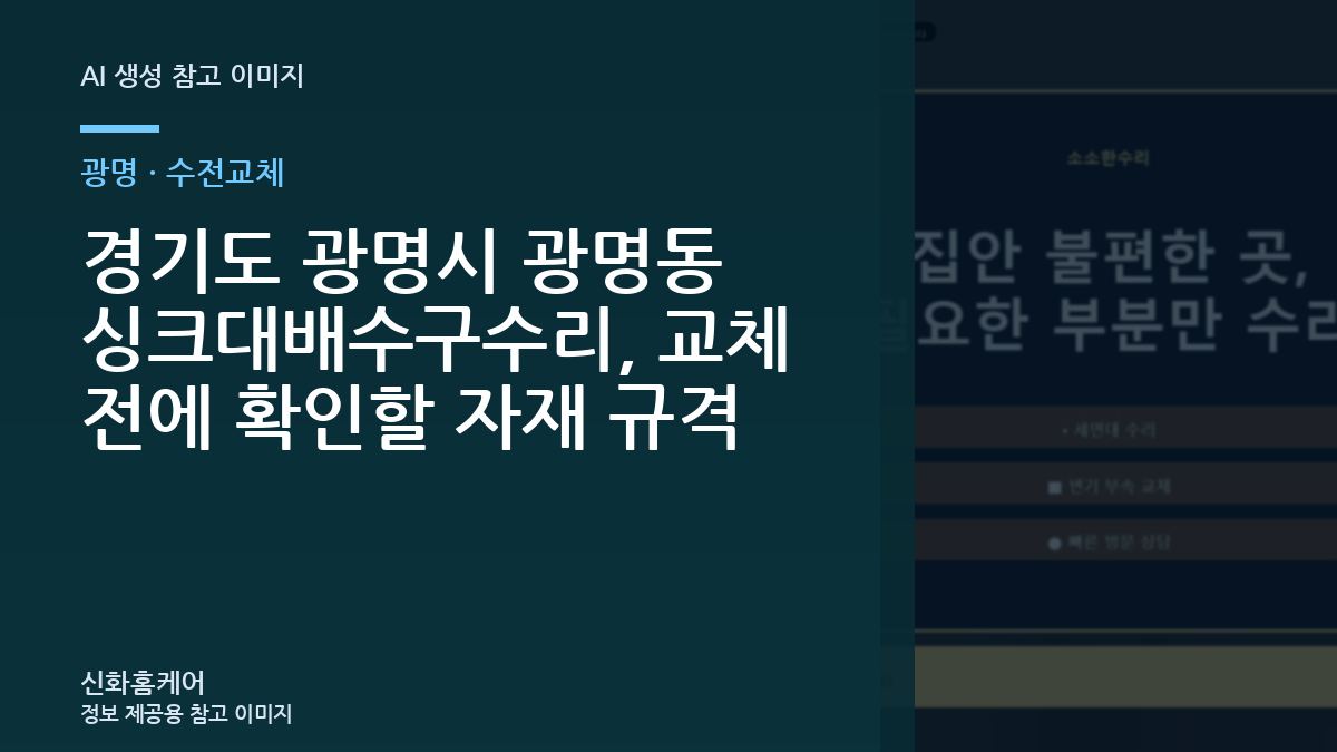 경기도 광명시 광명동 싱크대배수구수리, 교체 전에 확인할 자재 규격