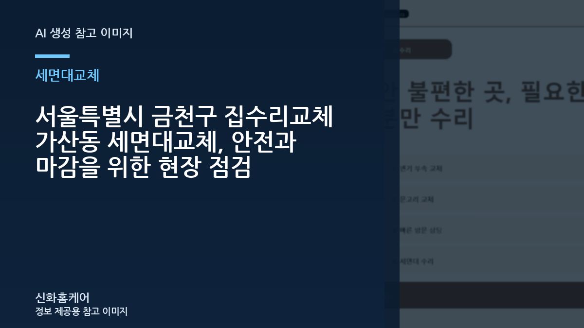 서울특별시 금천구 집수리교체 가산동 세면대교체, 안전과 마감을 위한 현장 점검