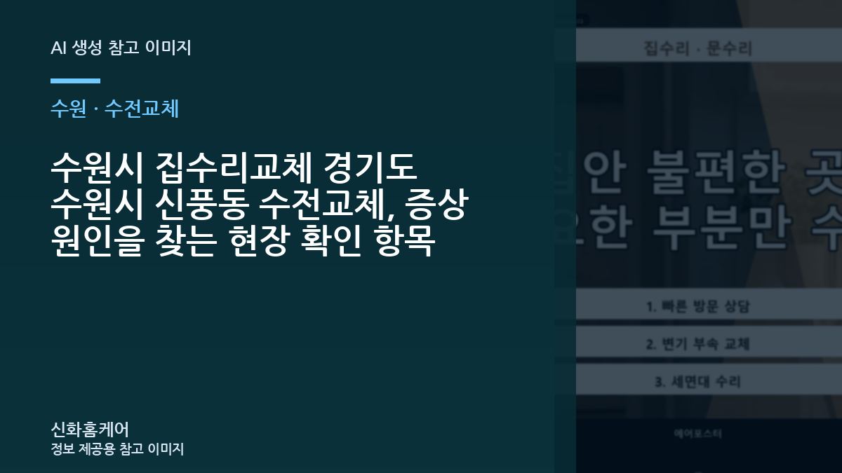 수원시 집수리교체 경기도 수원시 신풍동 수전교체, 증상 원인을 찾는 현장 확인 항목