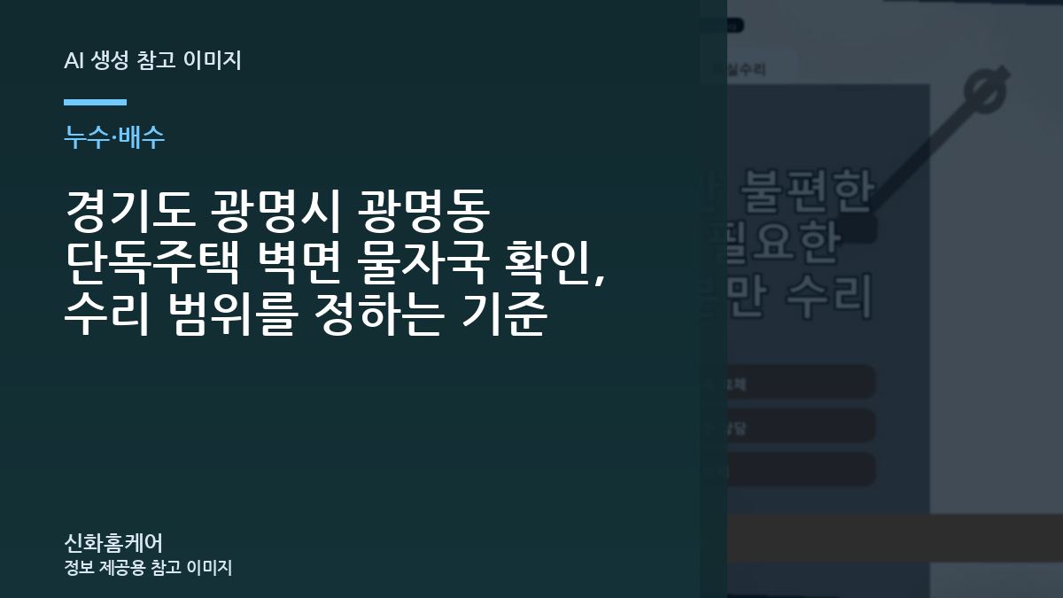 경기도 광명시 광명동 단독주택 벽면 물자국 확인, 수리 범위를 정하는 기준
