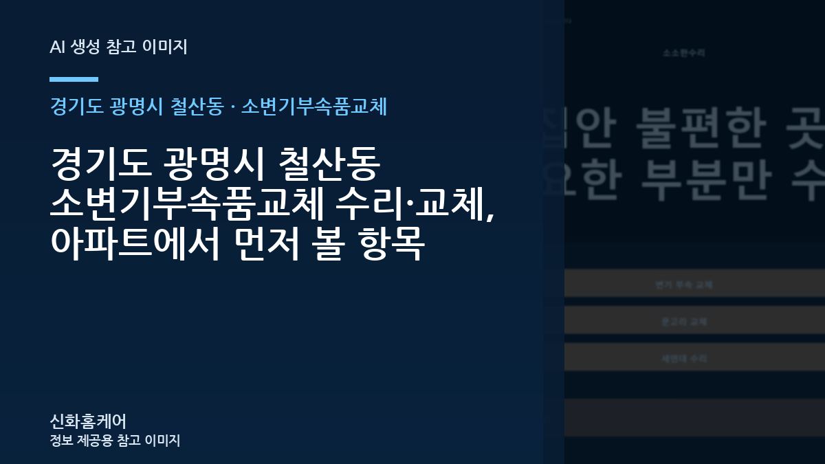 경기도 광명시 철산동 소변기부속품교체 수리·교체, 아파트에서 먼저 볼 항목
