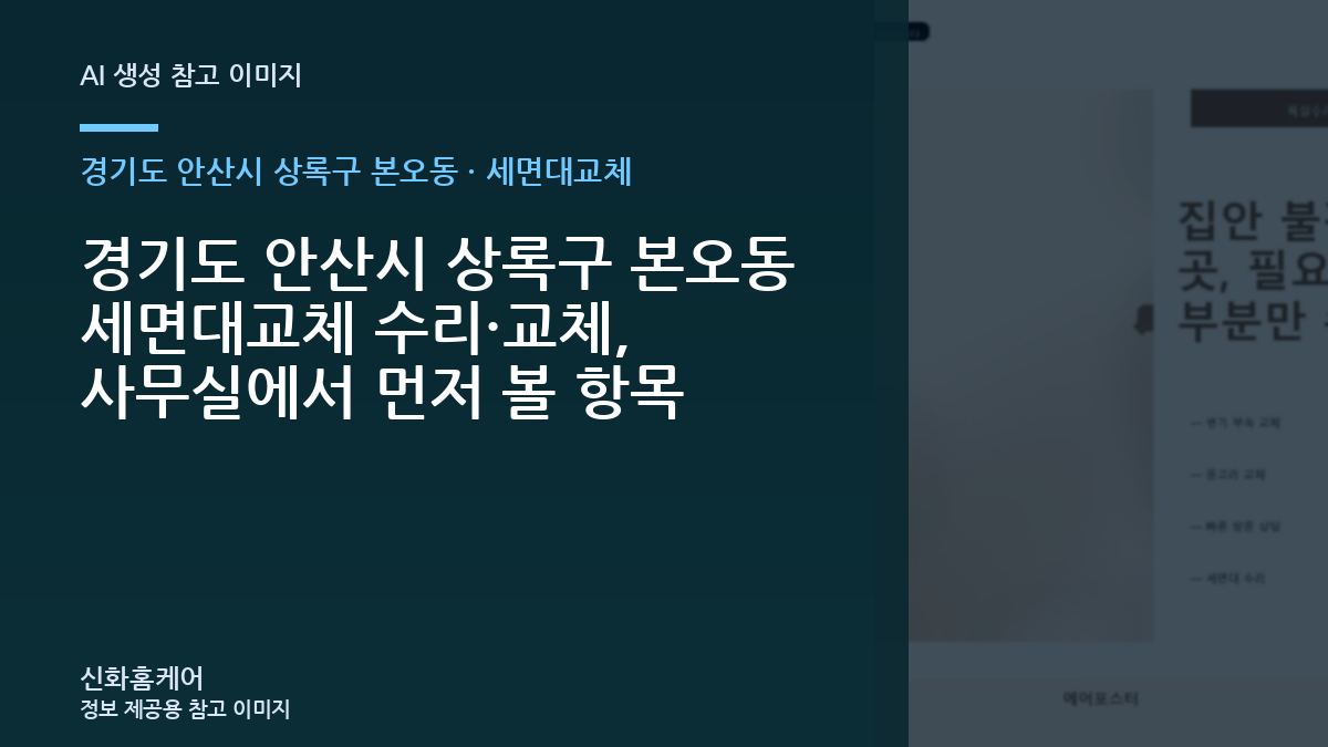 경기도 안산시 상록구 본오동 세면대교체 수리·교체, 사무실에서 먼저 볼 항목