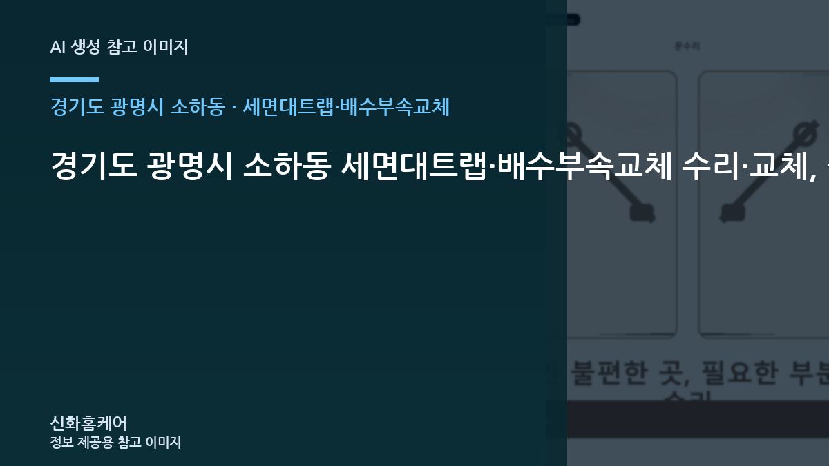 경기도 광명시 소하동 세면대트랩·배수부속교체 수리·교체, 공용 화장실에서 먼저 볼 항목