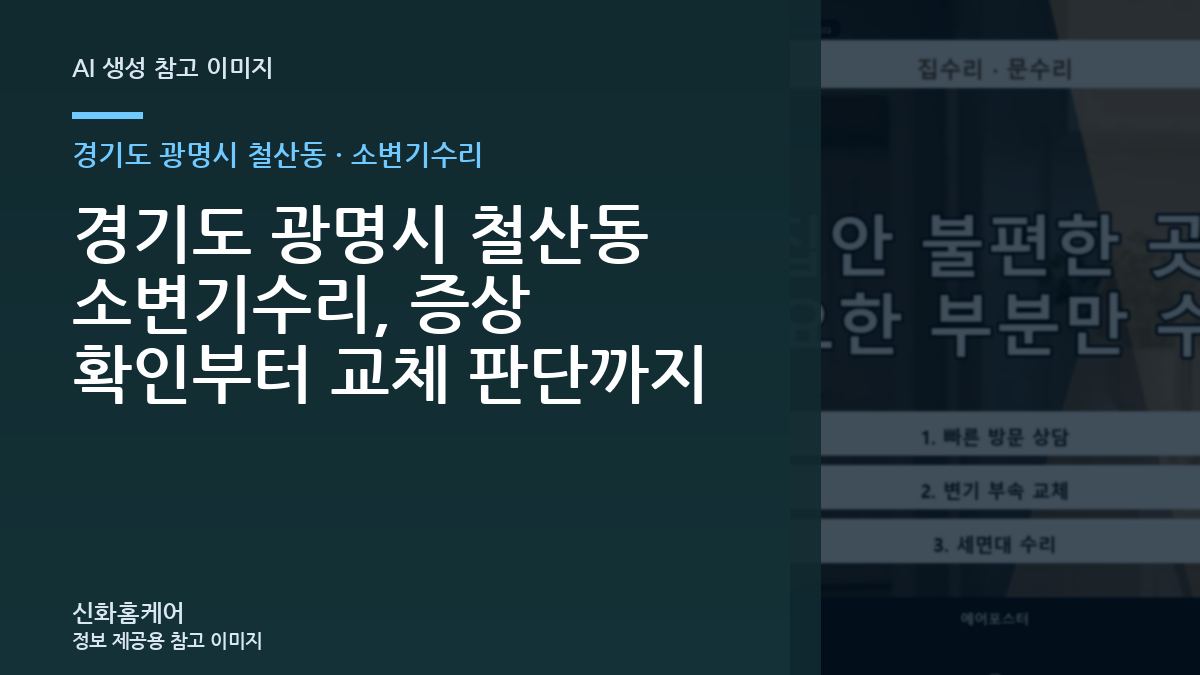 경기도 광명시 철산동 소변기수리, 증상 확인부터 교체 판단까지