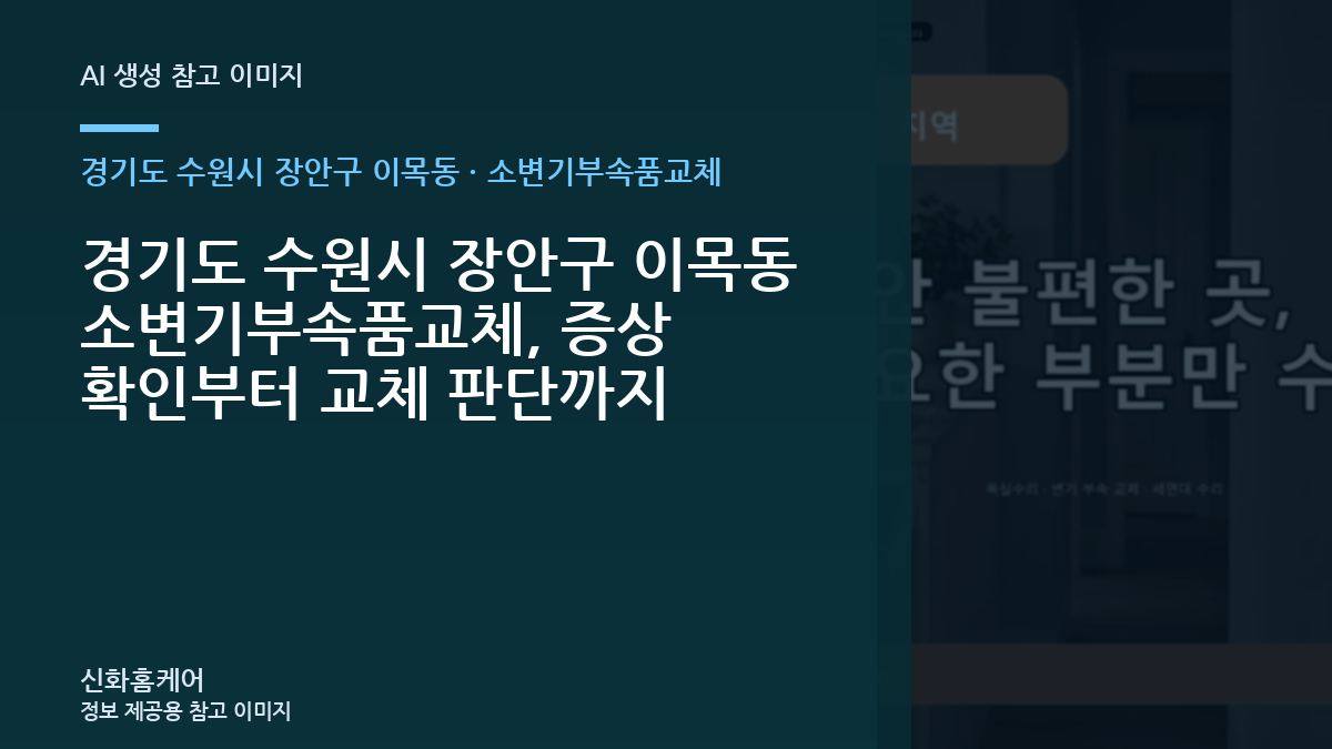경기도 수원시 장안구 이목동 소변기부속품교체, 증상 확인부터 교체 판단까지