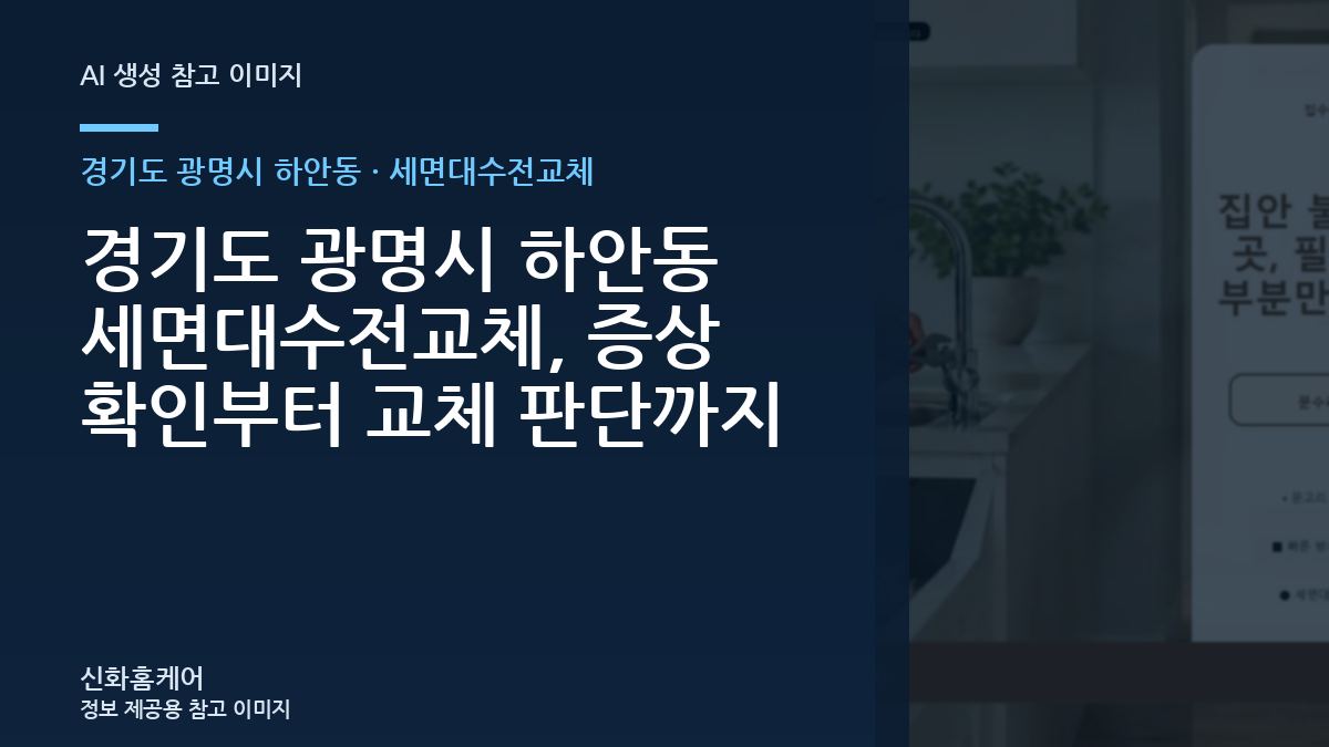 경기도 광명시 하안동 세면대수전교체, 증상 확인부터 교체 판단까지