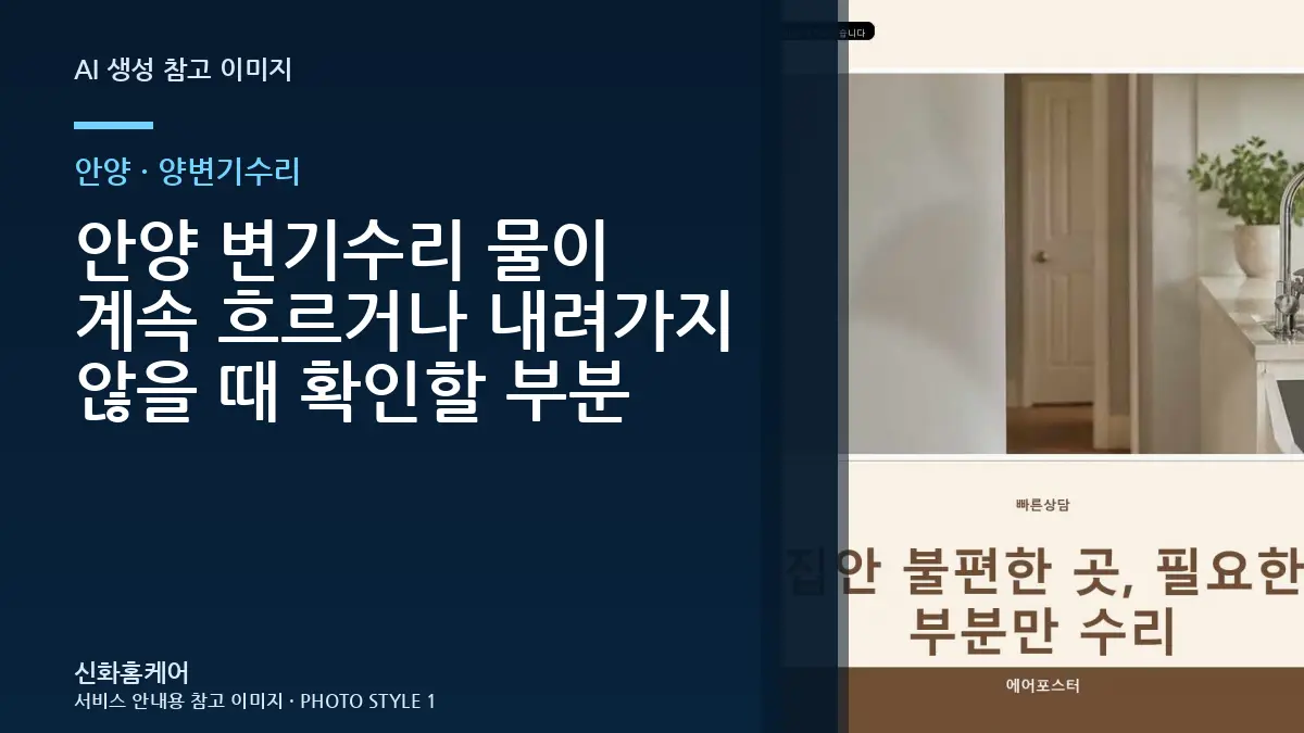 안양 변기수리 물이 계속 흐르거나 내려가지 않을 때 확인할 부분