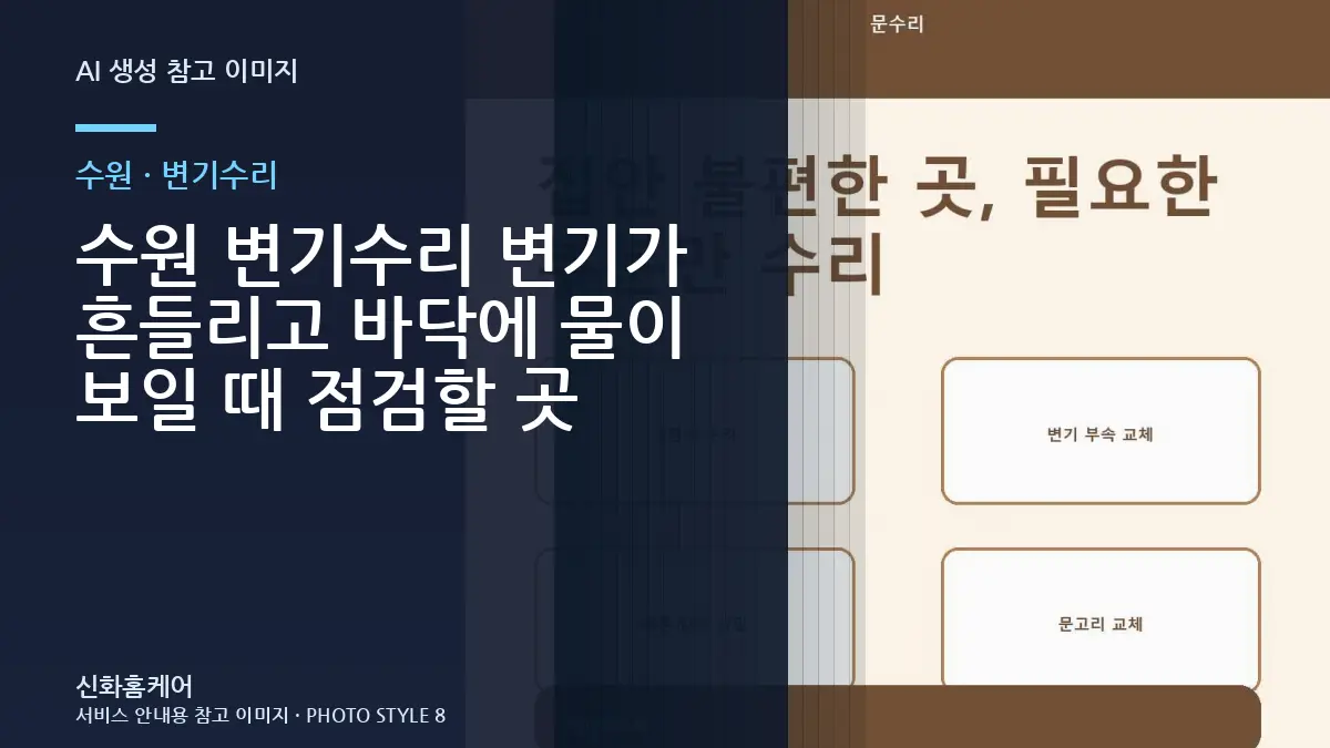 수원 변기수리 변기가 흔들리고 바닥에 물이 보일 때 점검할 곳