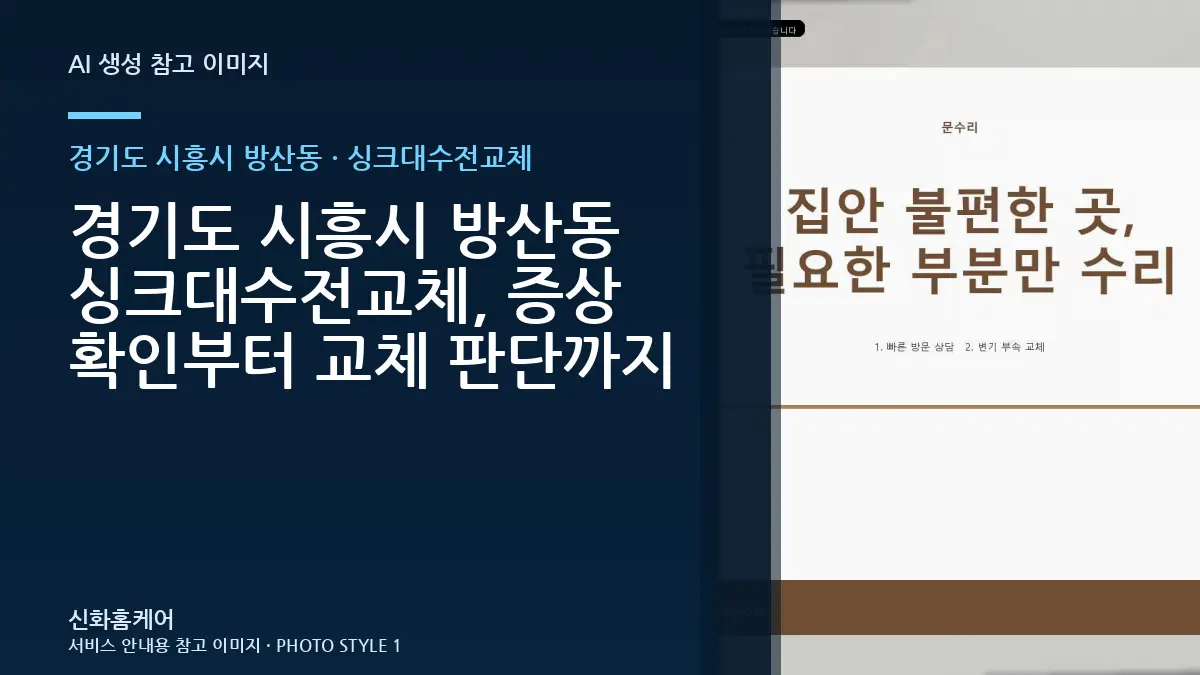 경기도 시흥시 방산동 싱크대수전교체, 증상 확인부터 교체 판단까지
