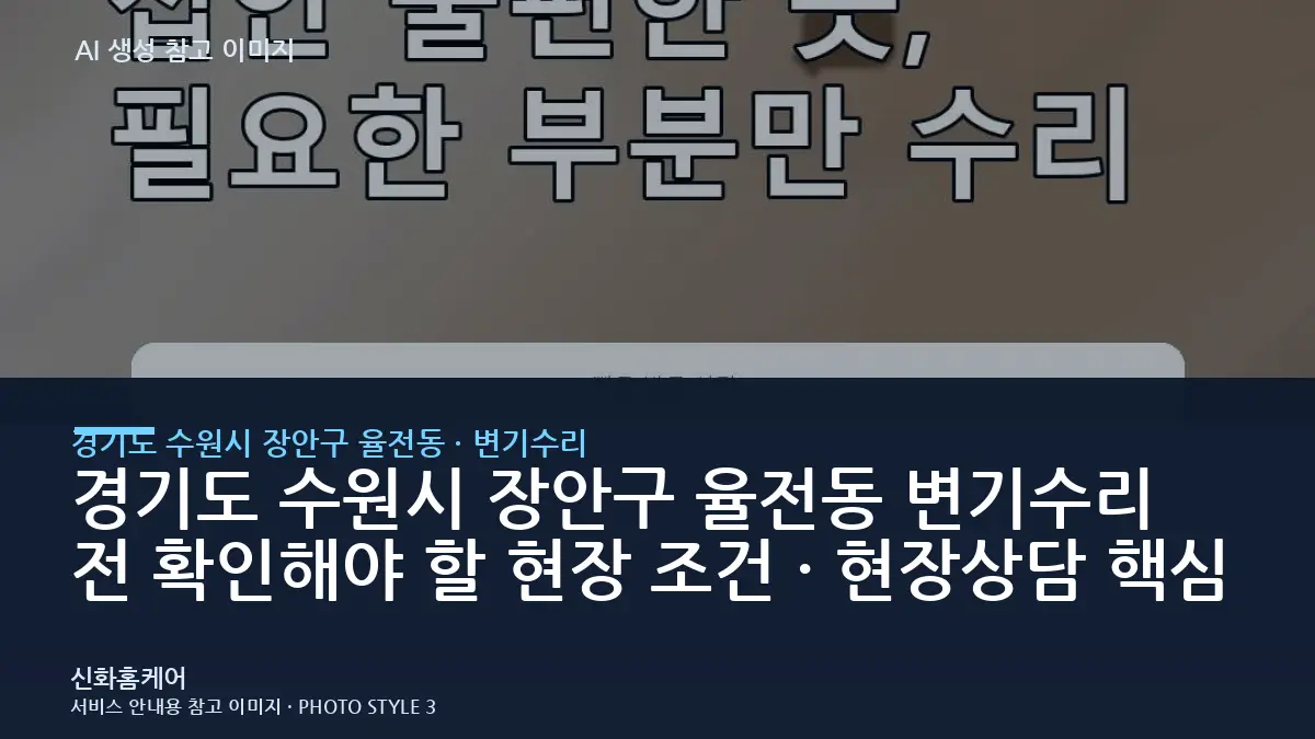 경기도 수원시 장안구 율전동 변기수리 전 확인해야 할 현장 조건 · 현장상담 핵심