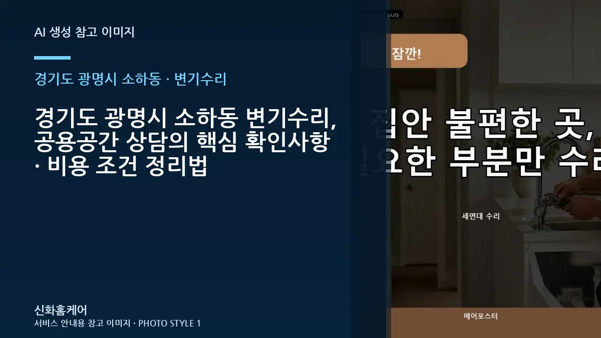 경기도 광명시 소하동 변기수리, 공용공간 상담의 핵심 확인사항 · 비용 조건 정리법