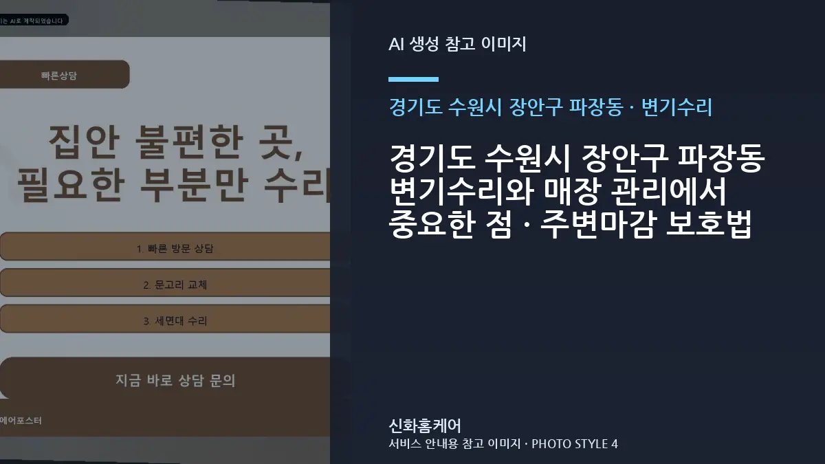 경기도 수원시 장안구 파장동 변기수리와 매장 관리에서 중요한 점 · 주변마감 보호법