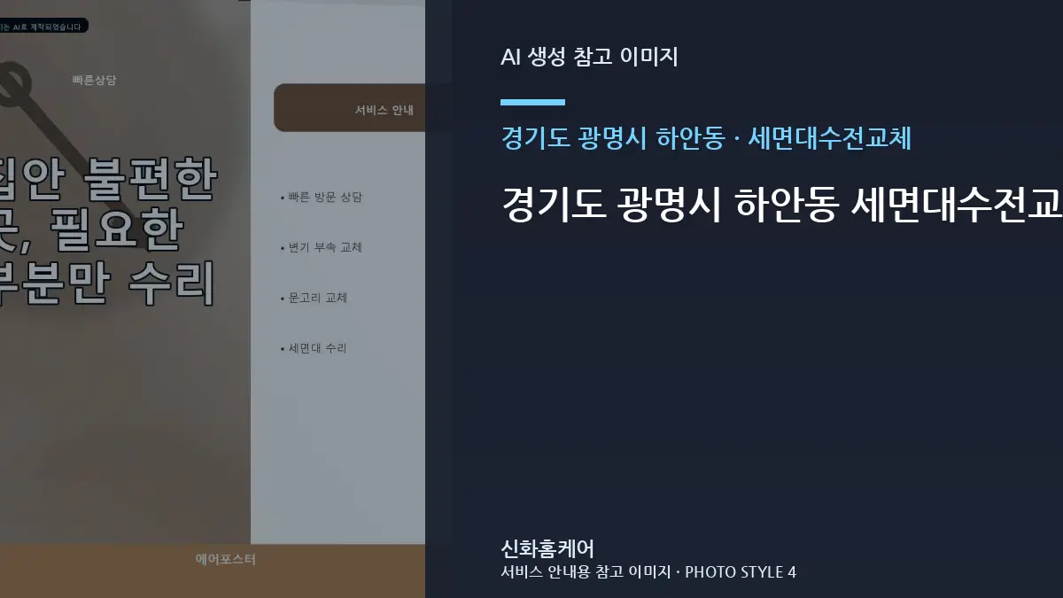 경기도 광명시 하안동 세면대수전교체 부품 호환을 확인하는 순서 · 사용 중 위험신호