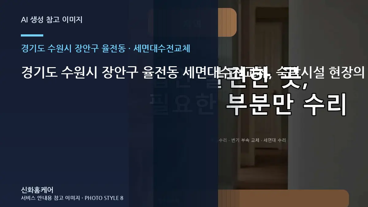 경기도 수원시 장안구 율전동 세면대수전교체, 숙박시설 현장의 비용 조건 정리 · 부품 호환 확인