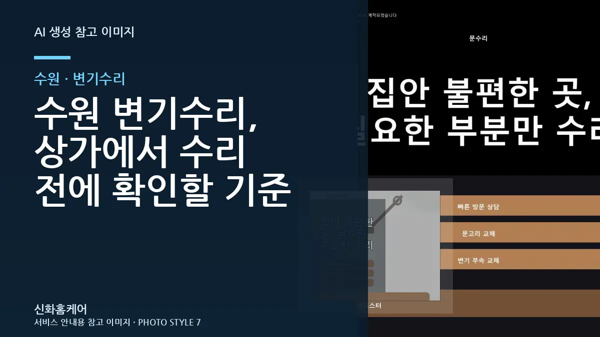 수원 변기수리, 상가에서 수리 전에 확인할 기준