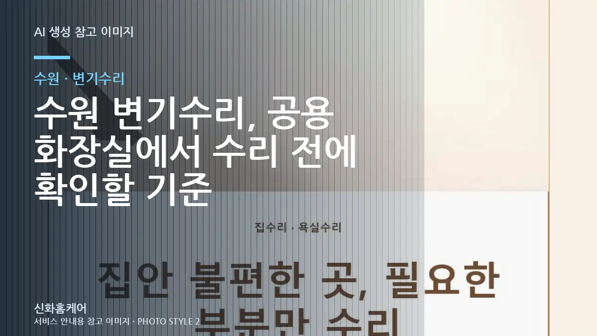 수원 변기수리, 공용 화장실에서 수리 전에 확인할 기준