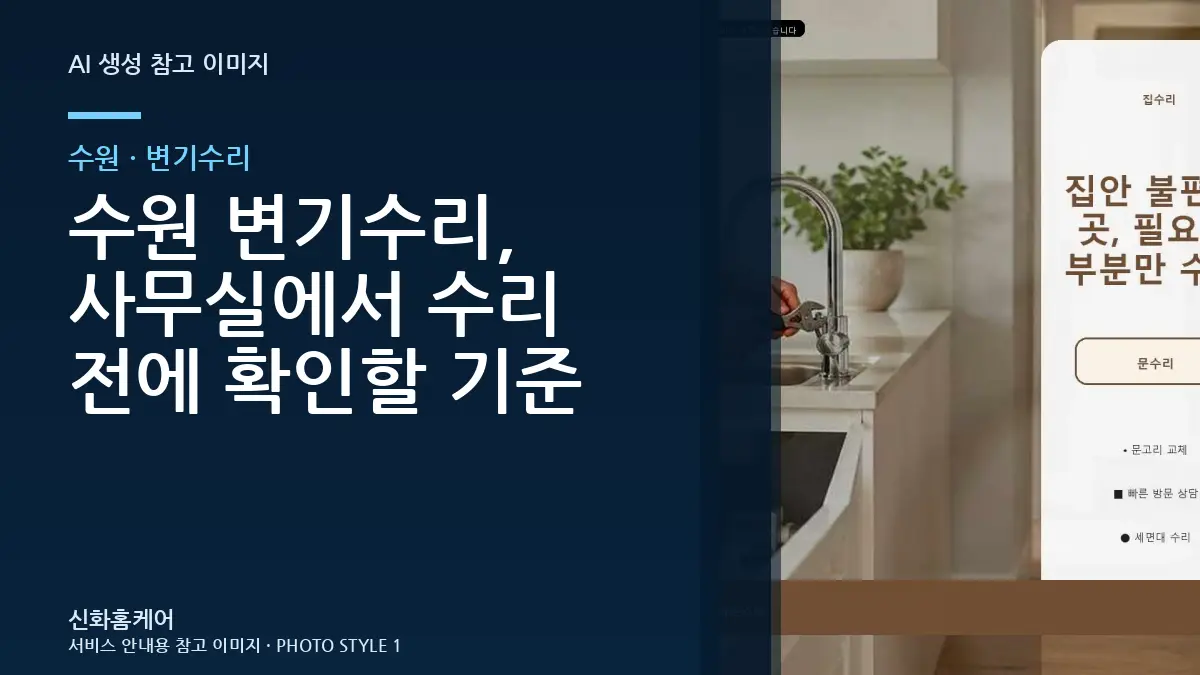 수원 변기수리, 사무실에서 수리 전에 확인할 기준